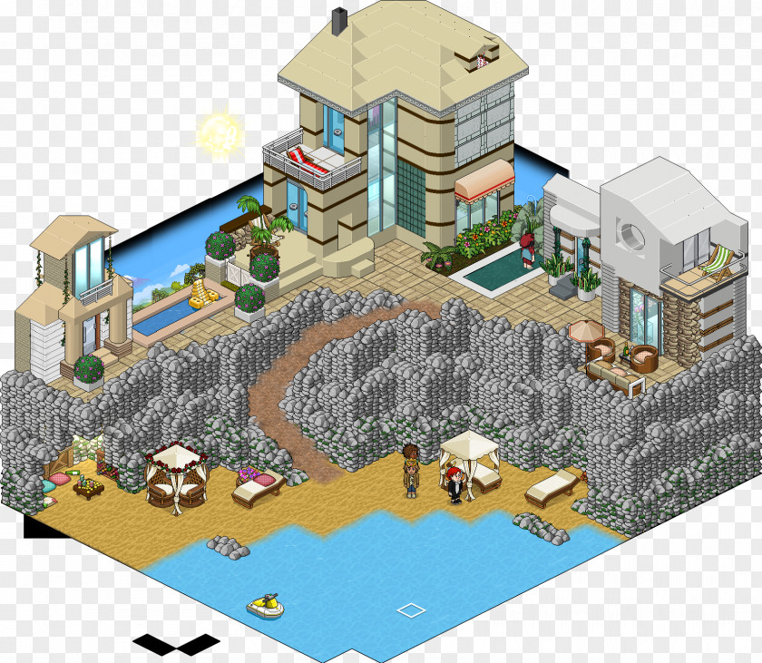Party Habbo Room House Beach PNG