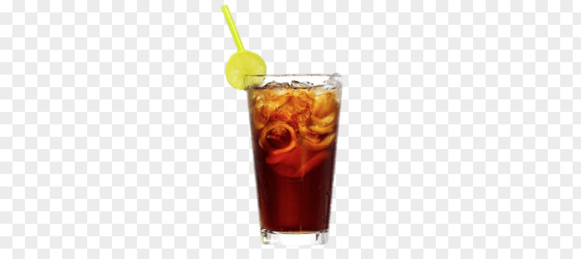 Cuba Libre PNG Libre, clear drinking glass filled with brown liquid and yellow straw clipart PNG