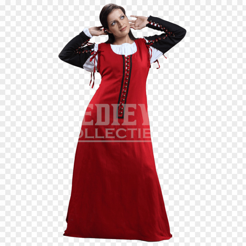 Dress Middle Ages Gown Sleeve English Medieval Clothing PNG