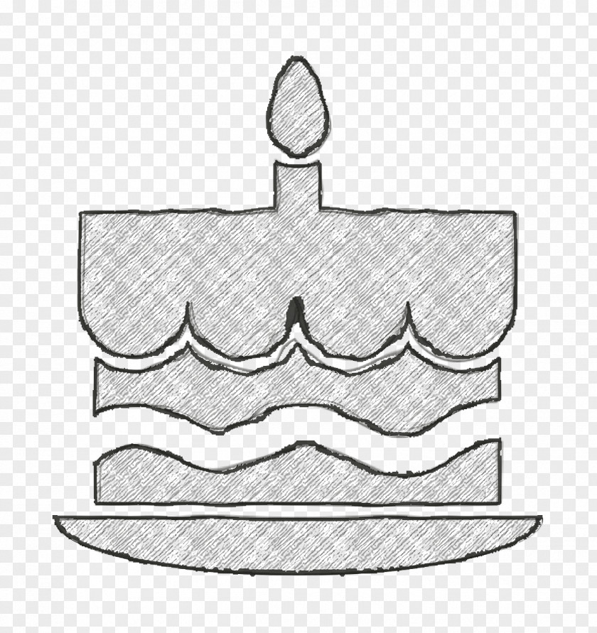 Icon Birthday Cake With One Burning Candle On Top Supraicons PNG