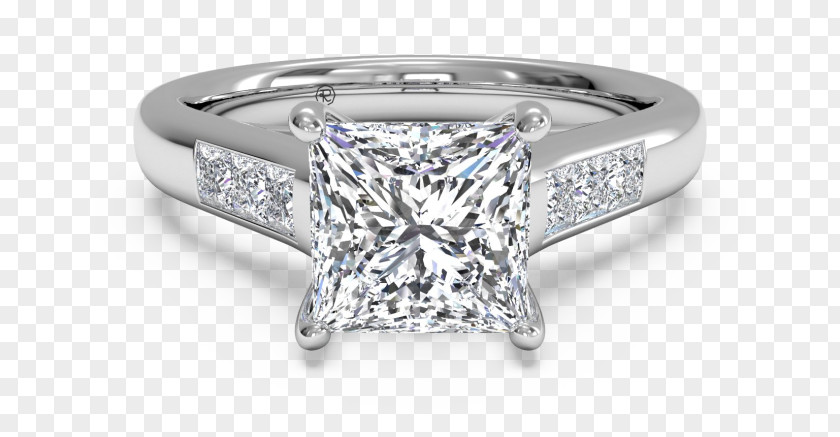 Ring Princess Cut Engagement Diamond PNG