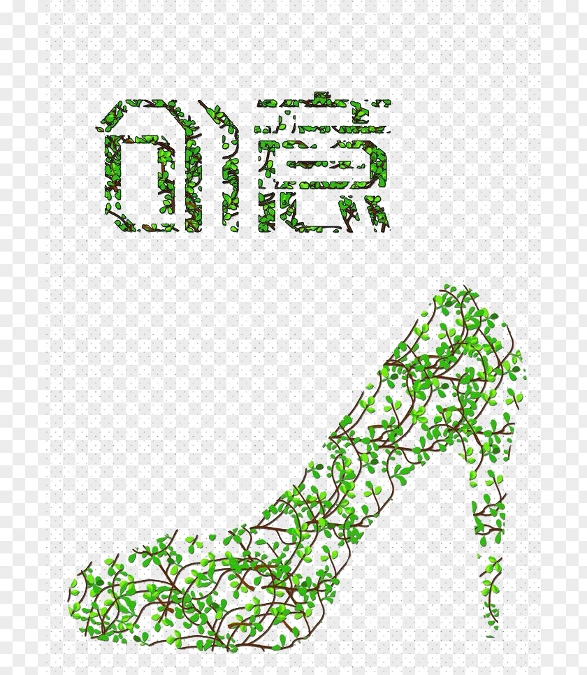 Bamboo And Rattan Combination Of High-heeled Shoes Poster Creativity PNG
