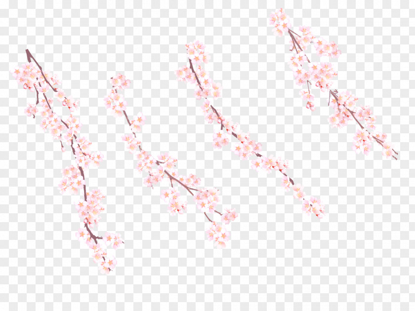 Cherry Blossoms Pink Angle Petal Pattern PNG