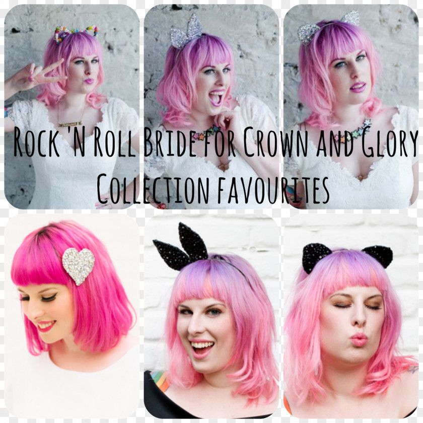 Rock'n'roll Wig Hair Coloring Clothing Accessories Pink M PNG