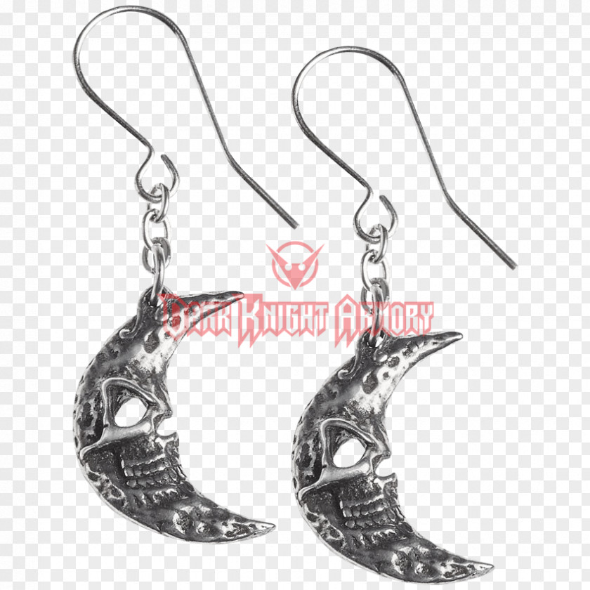 Silver Earring Charms & Pendants Alchemy Moon PNG