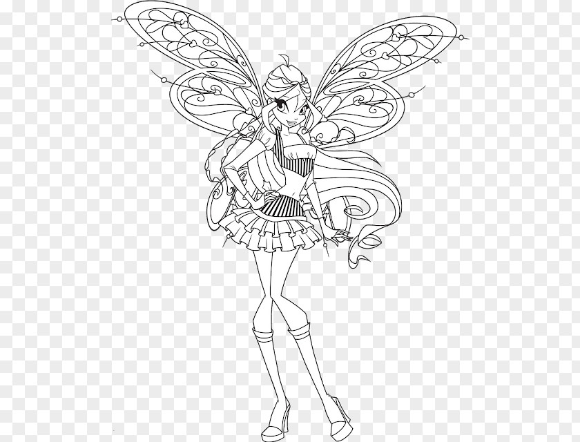 Winx Club: Believix In You Stella Bloom Aisha Black And White PNG