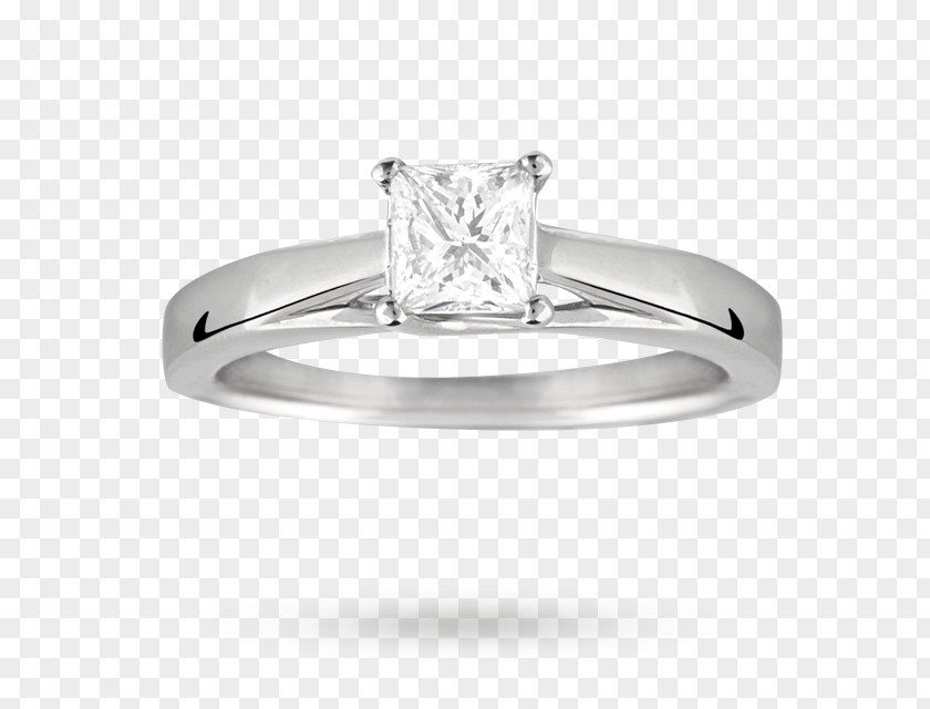 Diamond Wedding Ring Princess Cut Engagement PNG