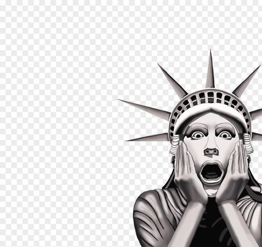 Only The Goddess Surprised Statue Of Liberty Cartoon PNG