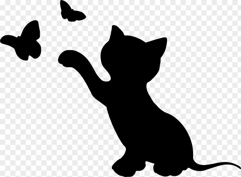 Animal Silhouettes Kitten Cat Silhouette Clip Art PNG