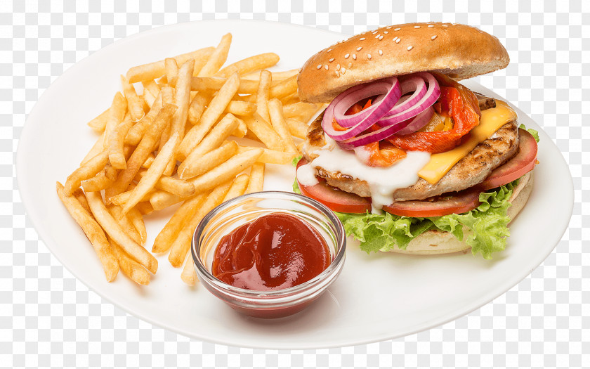 Ciabatta Burger French Fries Sausage Ketchup Grilling Buffalo PNG