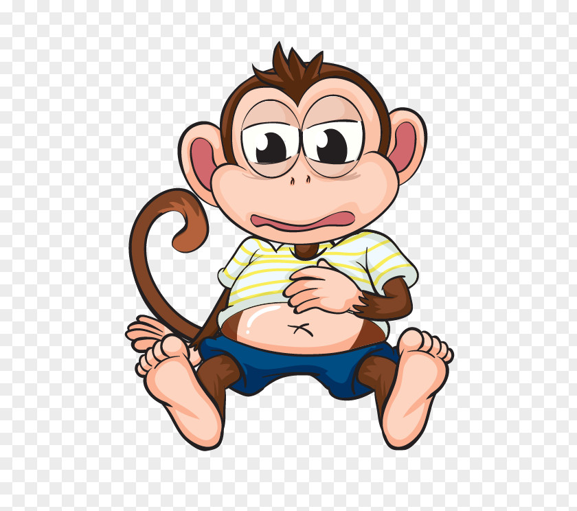 Cute Cartoon Monkey Chimpanzee Ape Clip Art PNG