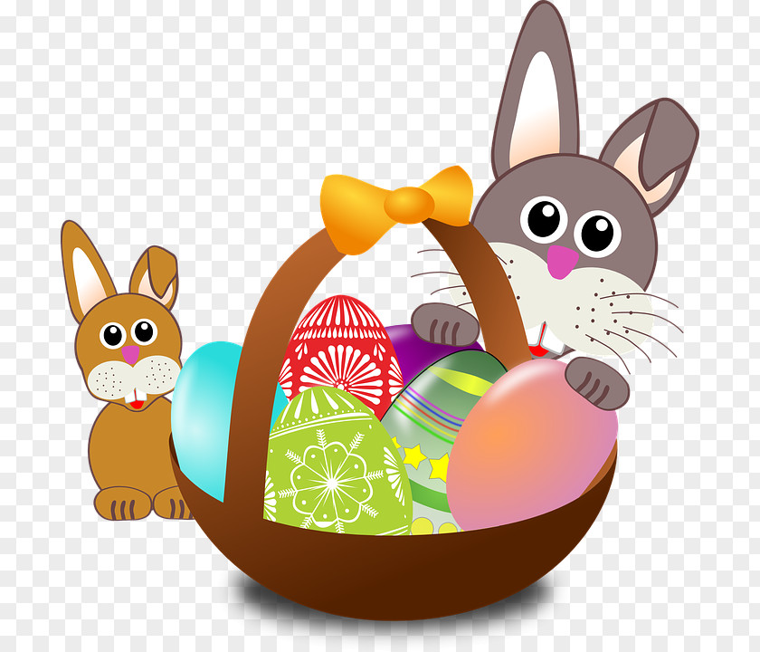 Easter Chick Bunny Basket Egg Child PNG