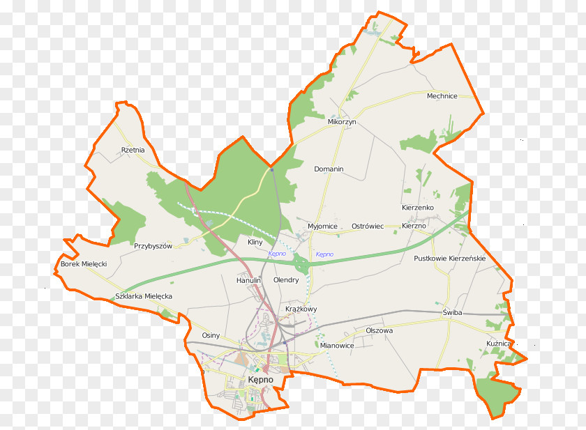 Map Mikorzyn, Kępno County Mechnice, Greater Poland Voivodeship Hanulin Świba PNG