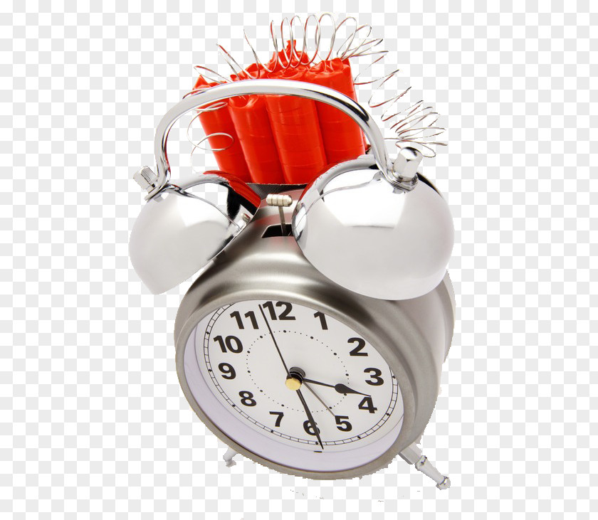 Wired Alarm Clock Time Bomb Stock Photography PNG