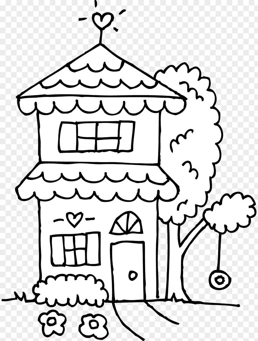 House Coloring Book White Drawing Clip Art PNG