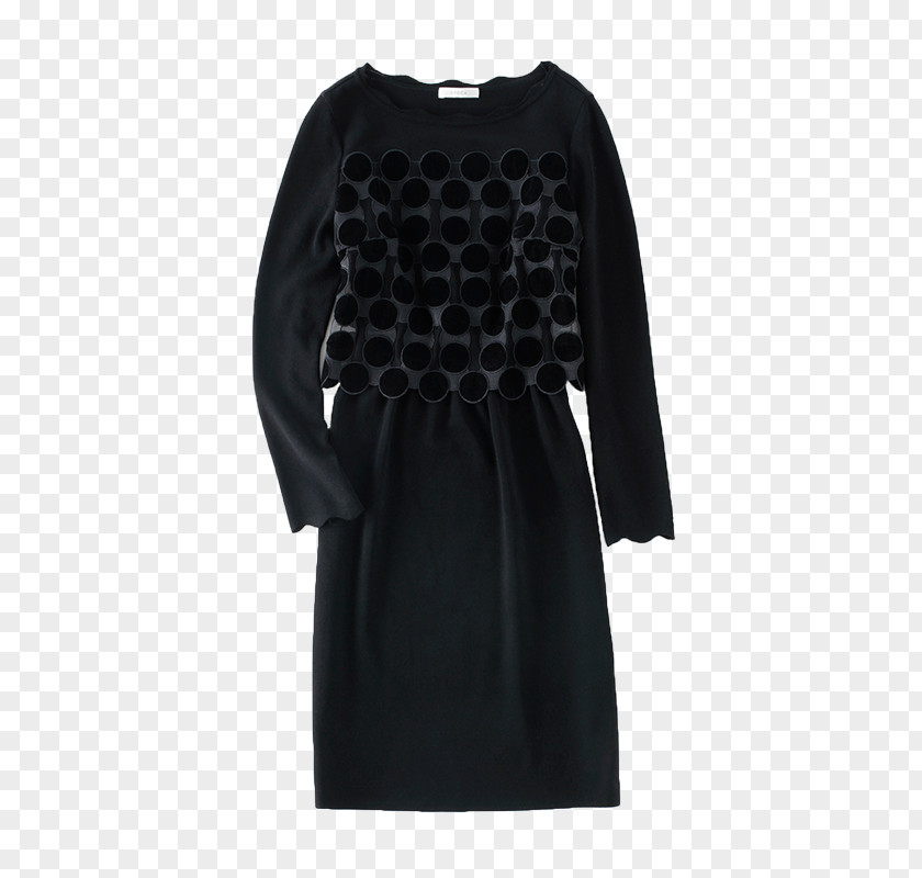 Lace Circle Little Black Dress Sleeve M PNG