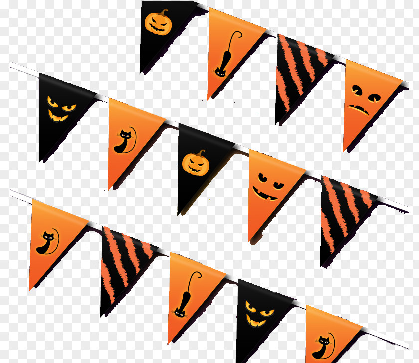 Beautifully Halloween Triangle Hanging Flag Vector Material Clip Art PNG