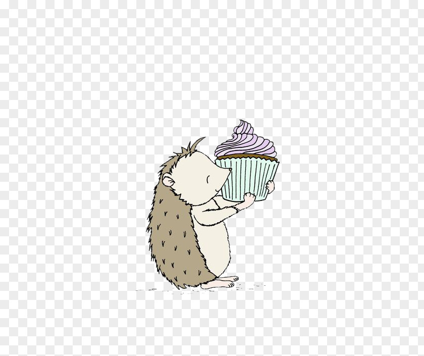 Hedgehog Holding Ice Cream Art Nursery Drawing Child Illustration PNG