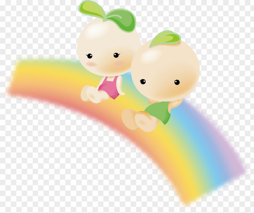 Rainbow Doll Cartoon Bird PNG