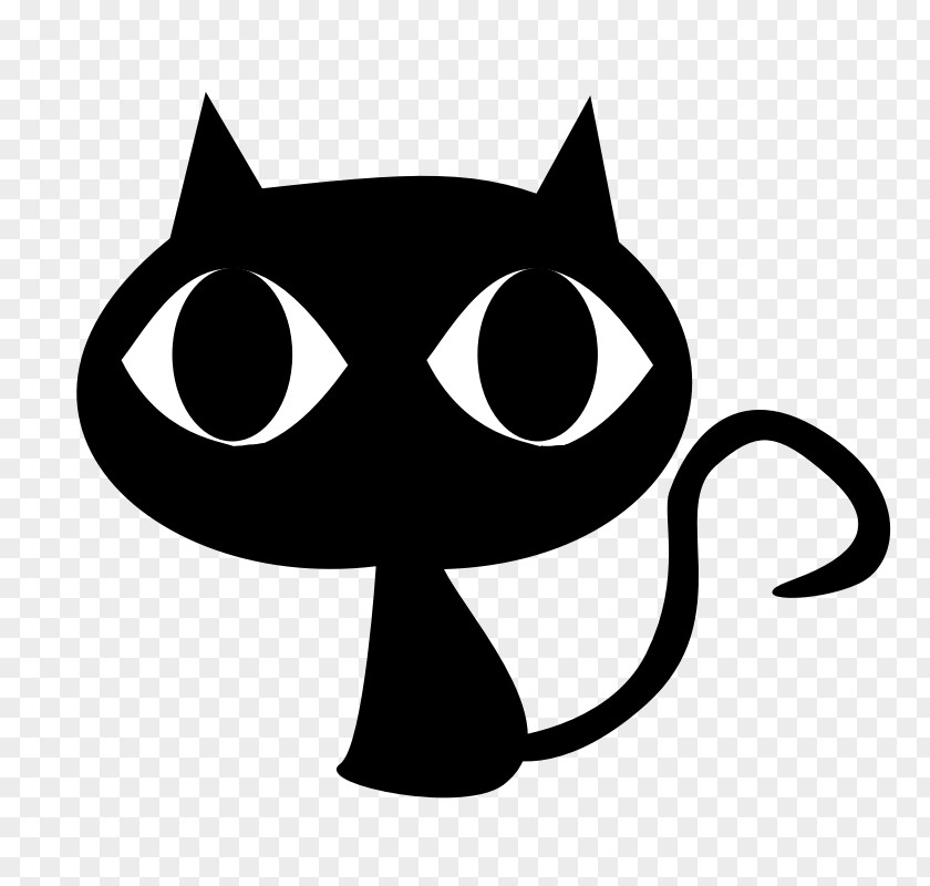 Cartoon Black Cat Kitten Clip Art PNG