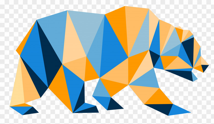 Low Poly University Of California, Berkeley California Grizzly Bear Logo PNG