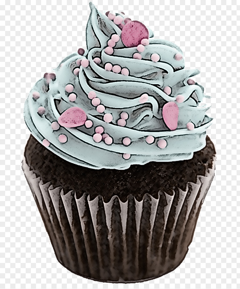 Muffin Food Cupcake Buttercream Icing Pink Cake PNG
