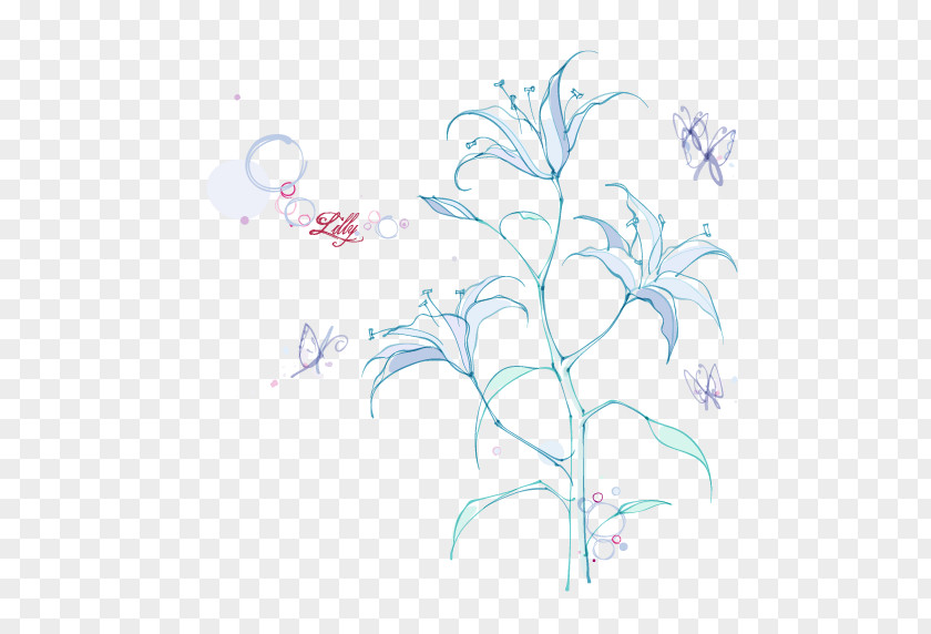 Fantasy Flowers Lilium Flower Drawing PNG
