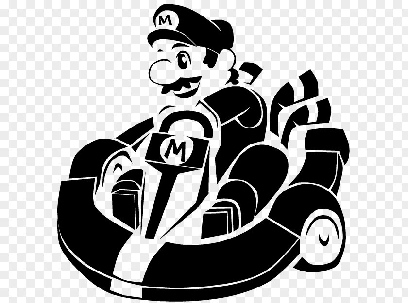 Great Wall Silhouette Super Mario Bros. Kart Coloring Book PNG