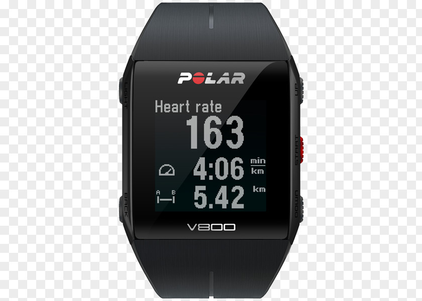 Watch Heart Rate Monitor Polar V800 Electro Clock PNG