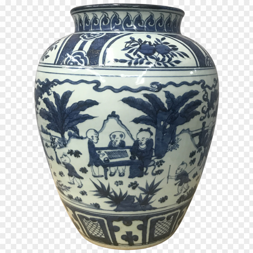 Porcelain Vase Blue And White Pottery Ceramic Urn PNG