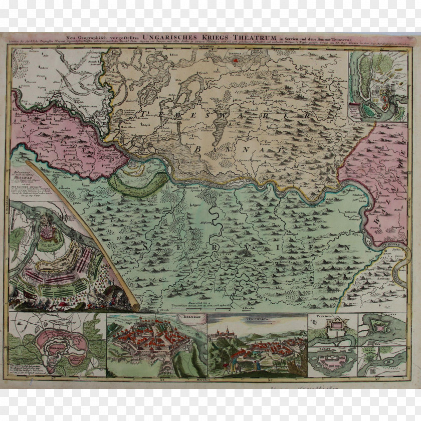 Map 18th Century Hungary 1720s Serbia 1680s PNG