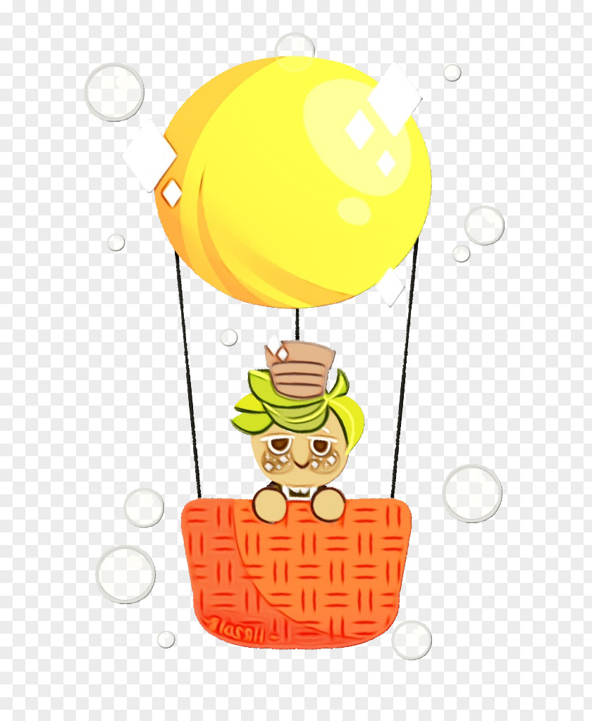 Side Dish Orange Hot Air Balloon Watercolor PNG