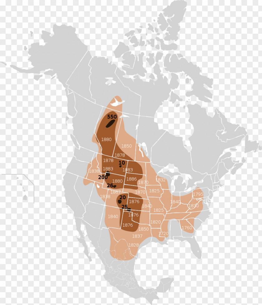 Bison United States Plains Hunting Yellowstone Park Herd Map PNG