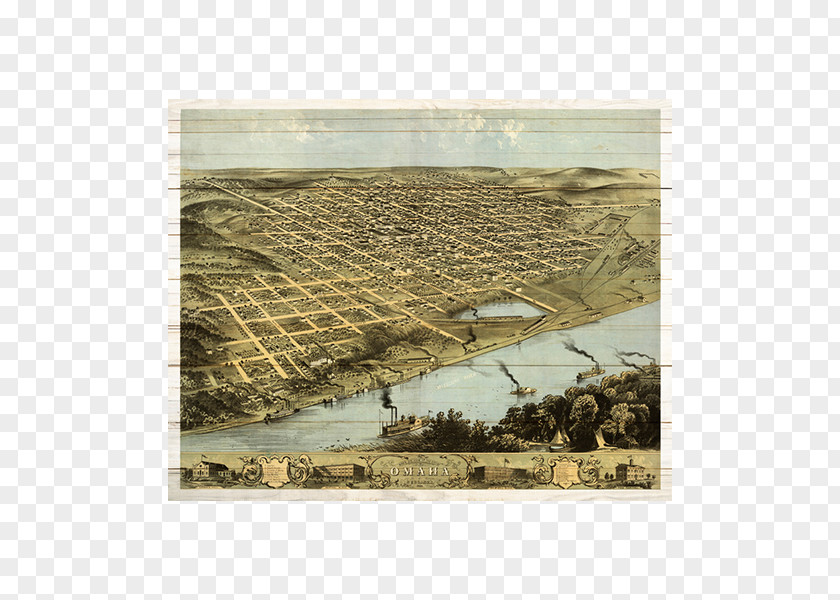Map Omaha Paper Bird's-eye View Zazzle PNG