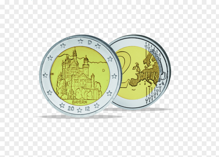 Euro Schwerin Palace Neuschwanstein Castle 2 Commemorative Coins PNG