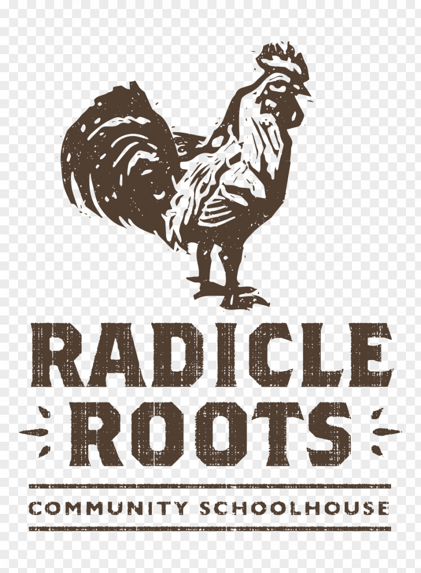 Rooster Radicle Roots Community Schoolhouse Experiential Learning Logo Curriculum PNG