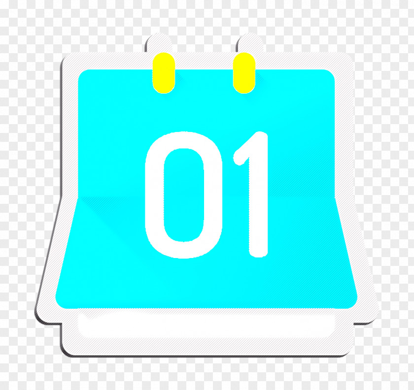 Teal Azure Calendar Icon UI PNG