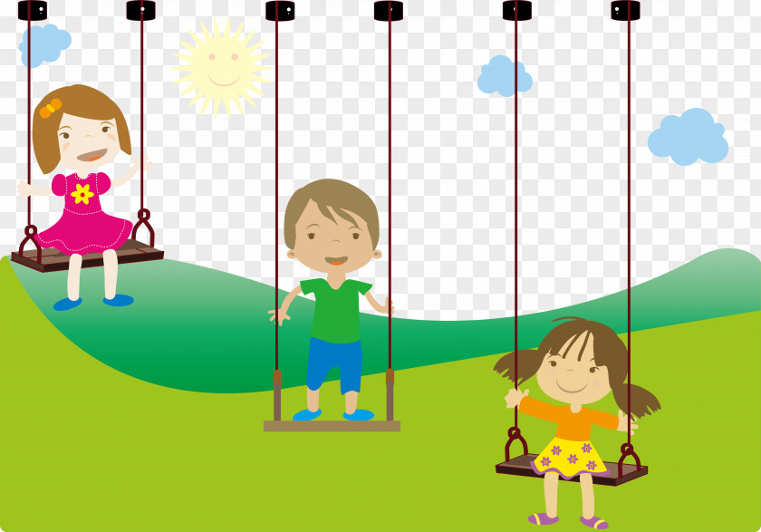 Swing Man Vector Child Play Illustration PNG