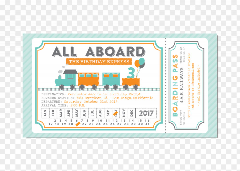 Train Ticket Wedding Invitation Bus Rail Transport PNG