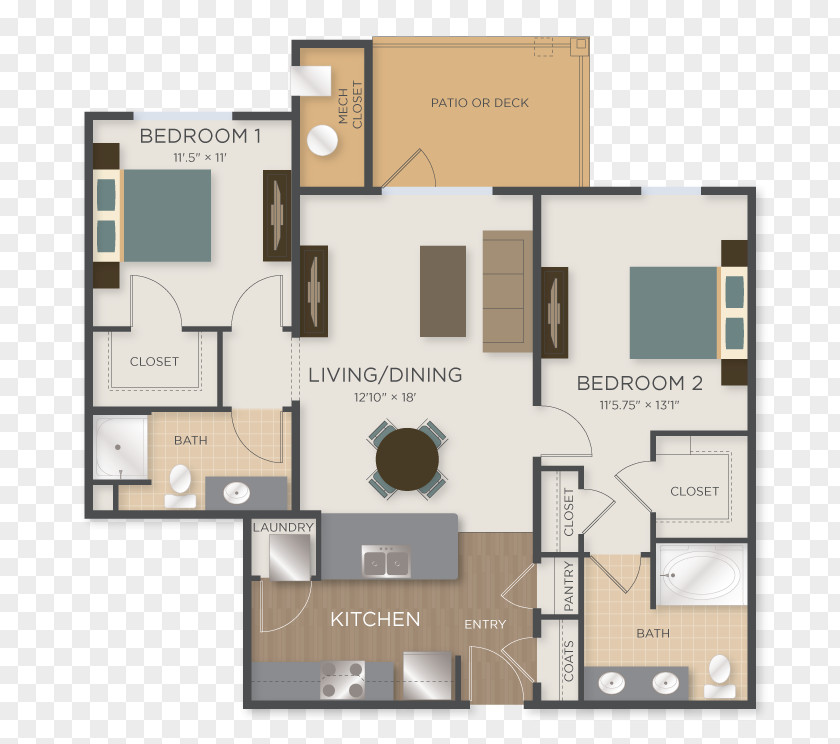 Apartment Floor Plan Air Conditioning PNG