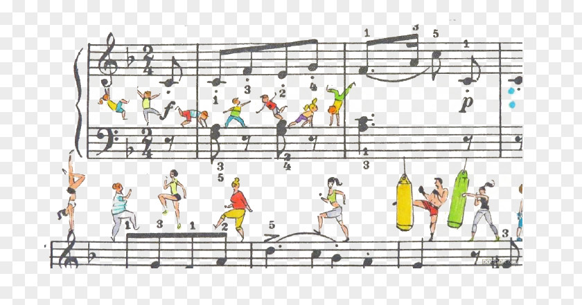 Cartoon Notes Russia Musical Notation Illustration PNG
