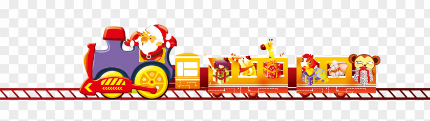 Cartoon Train Santa Claus Christmas Wallpaper PNG