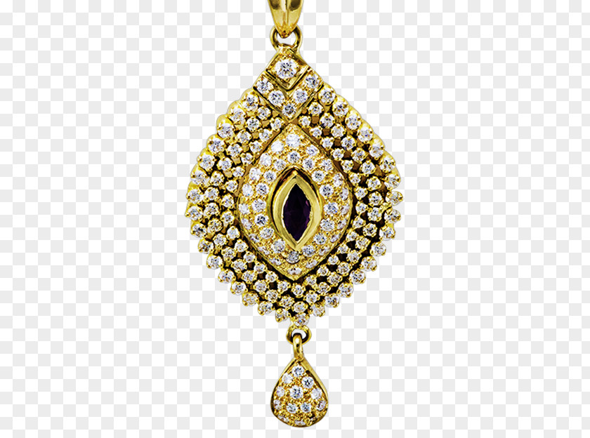 Gold Locket Necklace Gemstone Bling-bling PNG