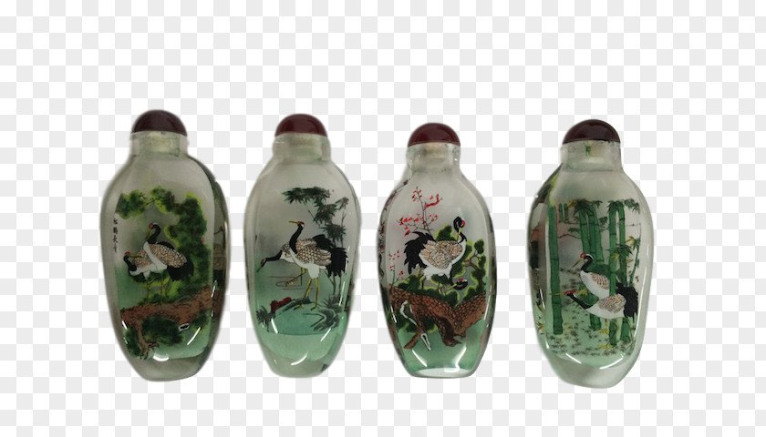 Lobster Hand Painted Snuff Bottle China Glass PNG