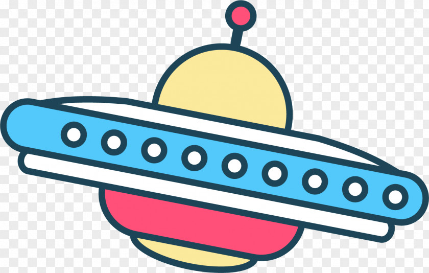 Hand Painted Colorful Spaceship UFO Drawing Unidentified Flying Object Clip Art PNG