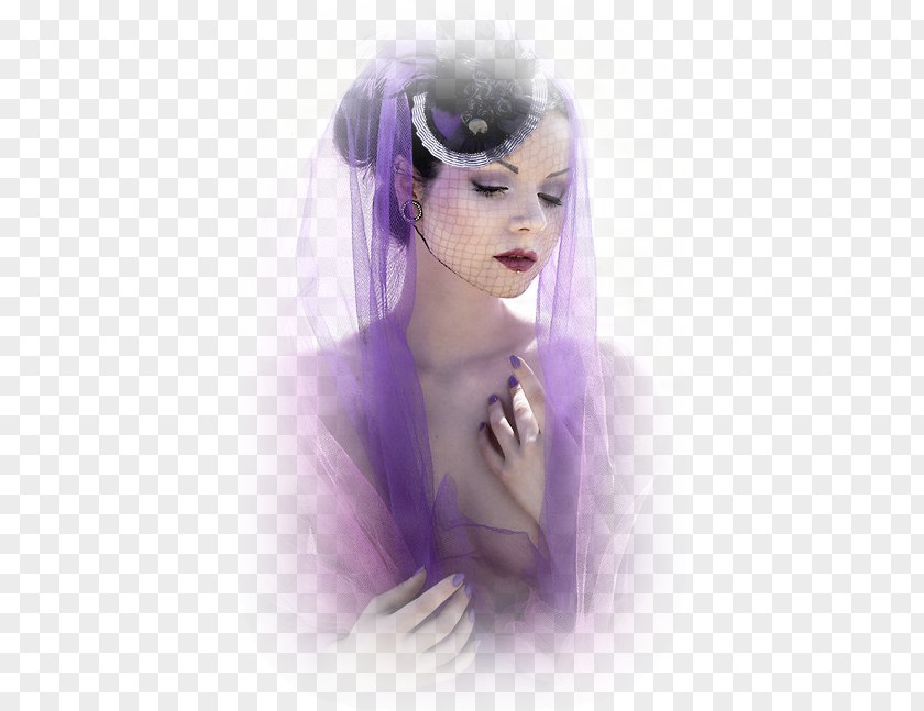Purple Shades Of Color Face Woman PNG