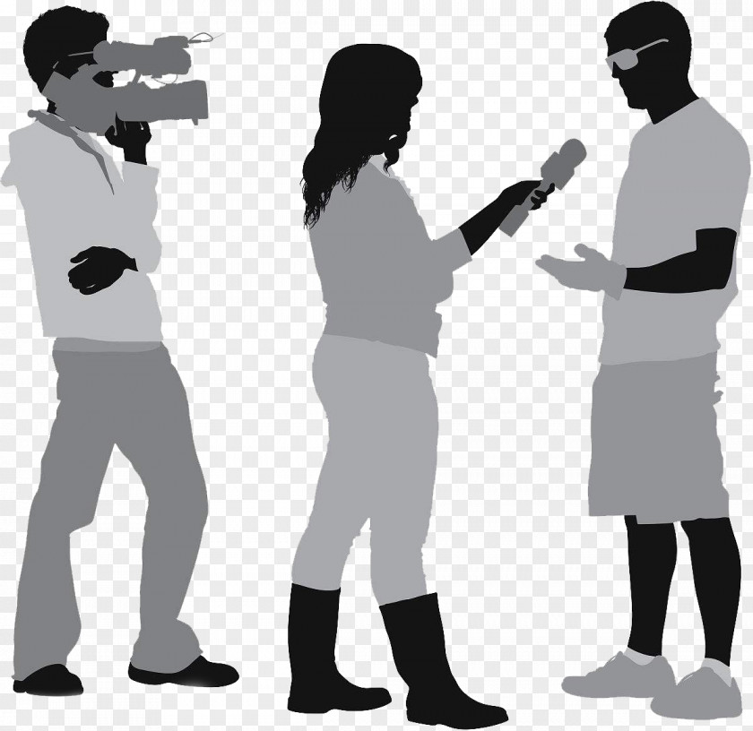 Silhouette Of An Interviewer Interview Journalist Camera Operator Television PNG