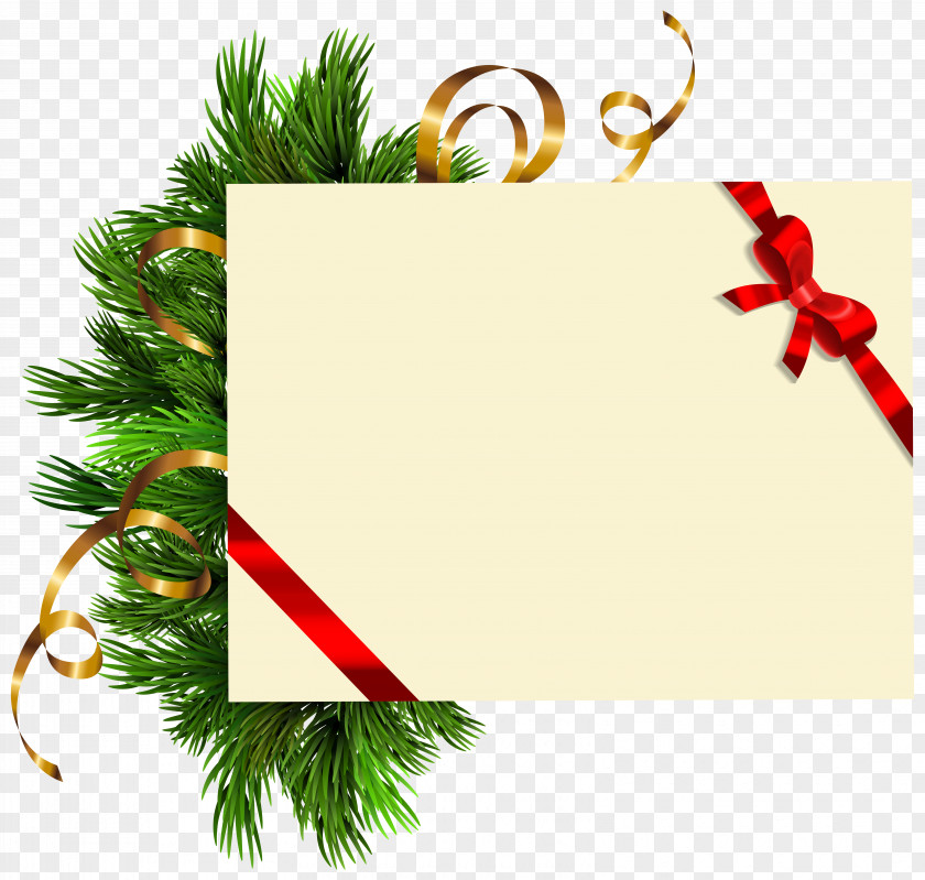 Christmas Blank With Pine Branches Clipart Image Clip Art PNG