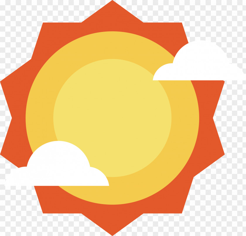 Orange Sun Vector Clip Art PNG