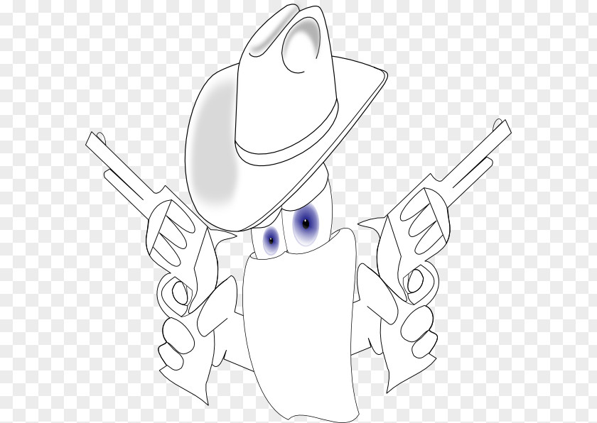 Cartoon Cowboy Gun Drawing Vector Graphics Clip Art Image PNG